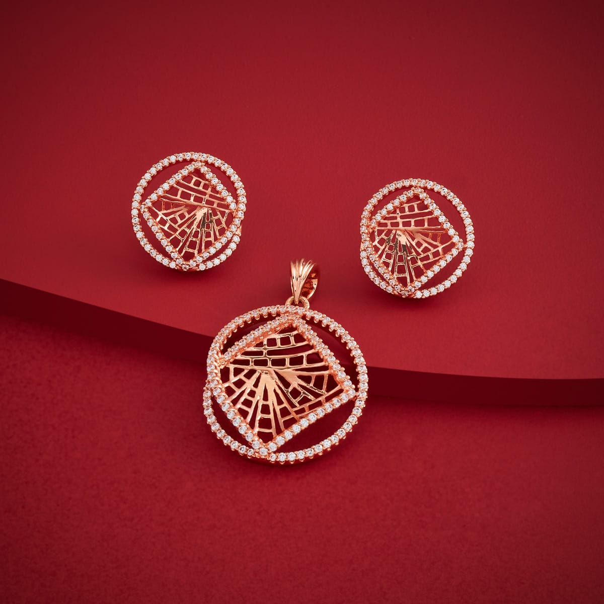 Zircon Pendant Set Zircon Pendant Earring 199573
