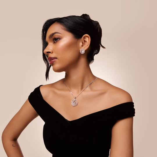 Zircon Pendant Set Zircon Pendant Earring 199573