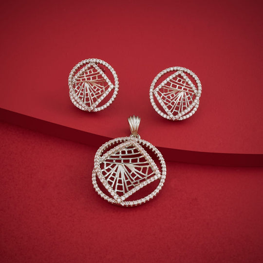 Zircon Pendant Set Zircon Pendant Earring 199573