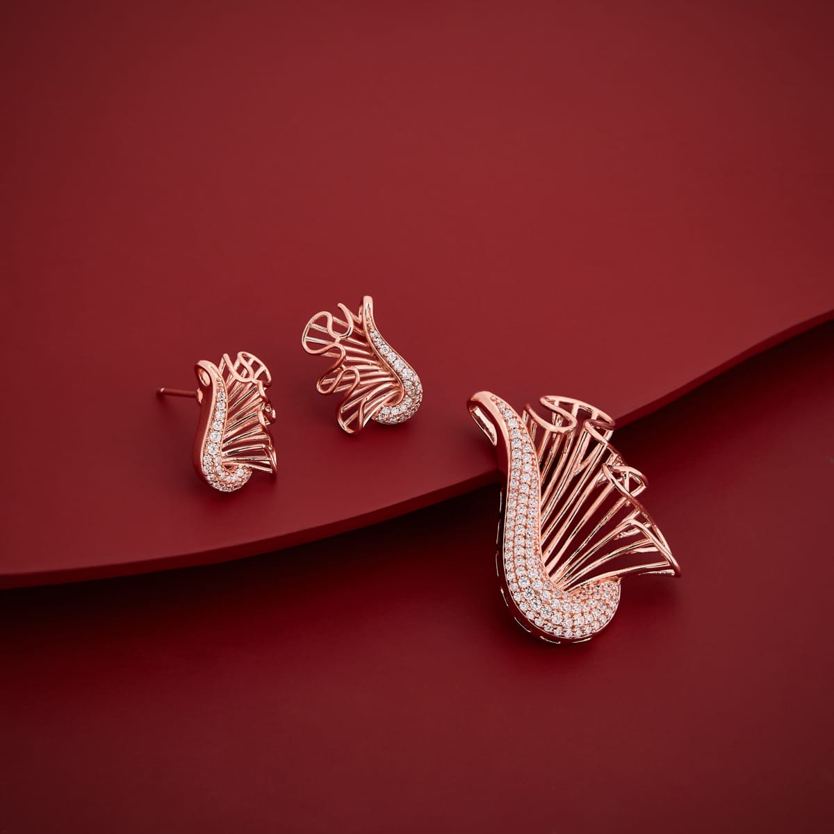 Zircon Pendant Set Zircon Pendant Earring 199574