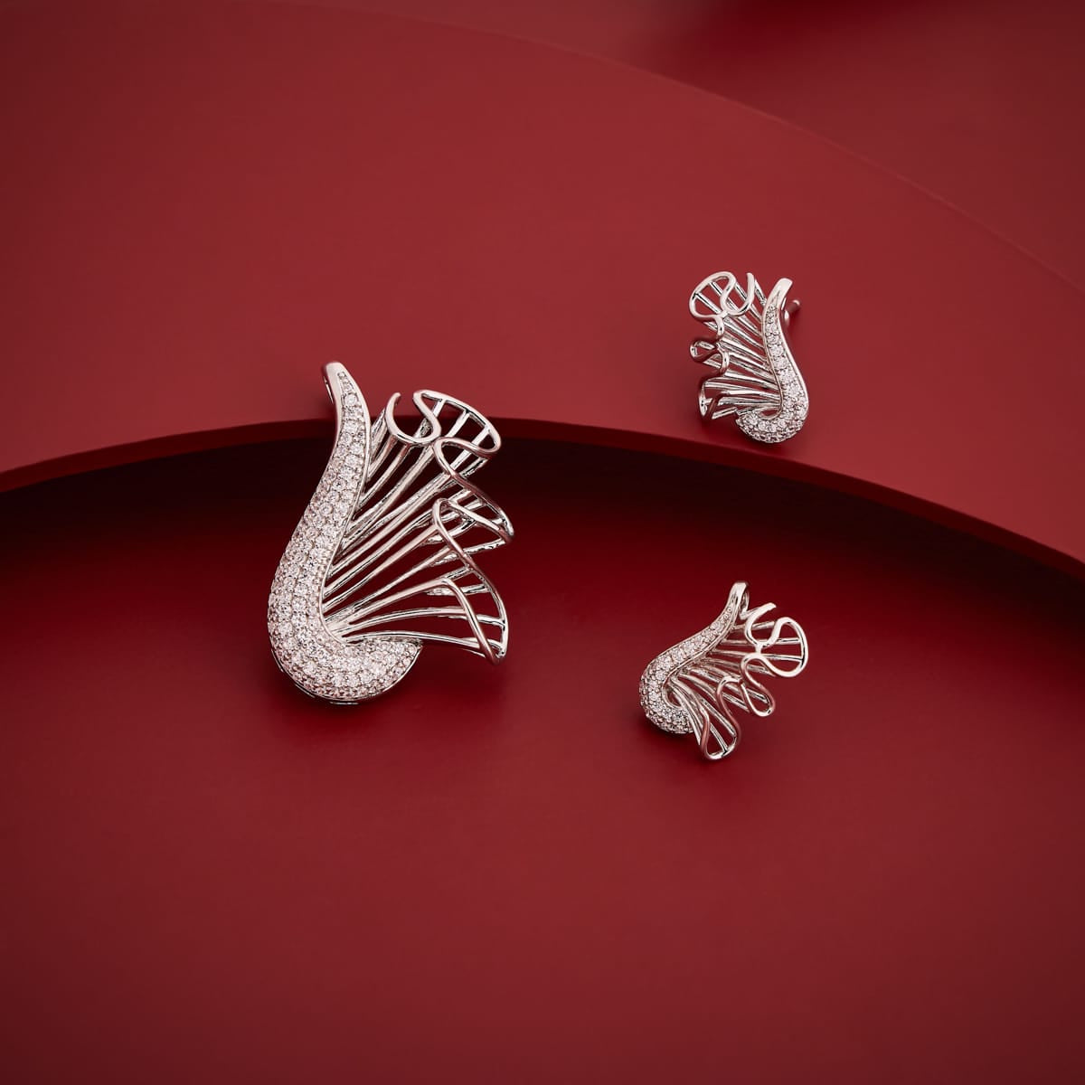 Zircon Pendant Set Zircon Pendant Earring 199574