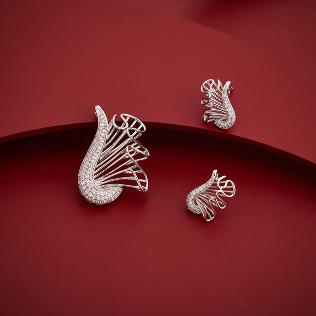 Zircon Pendant Set Zircon Pendant Earring 199574