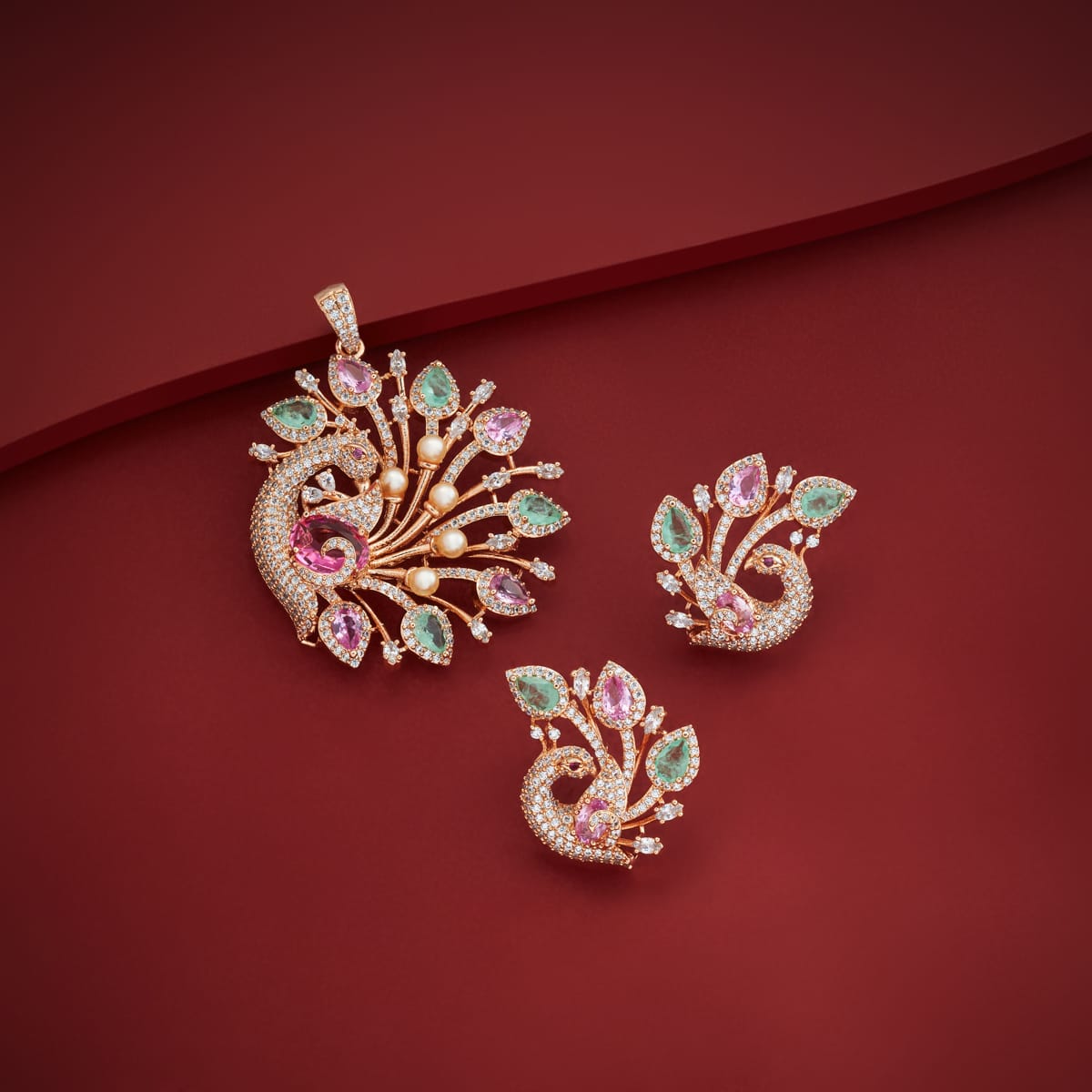 Zircon Pendant Set Zircon Pendant Earring 200263