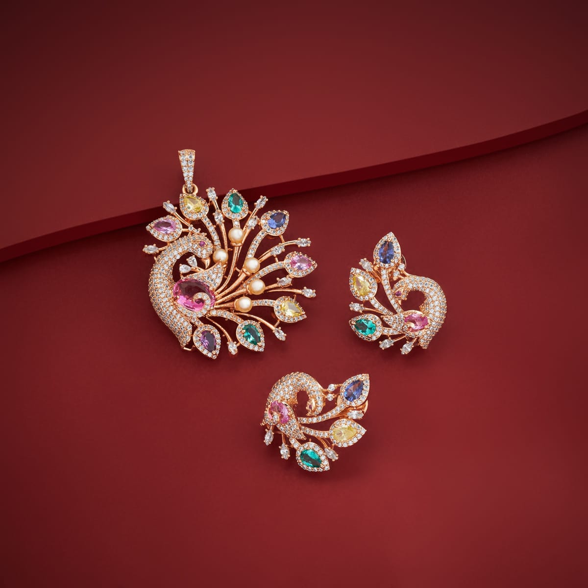Zircon Pendant Set Zircon Pendant Earring 200263