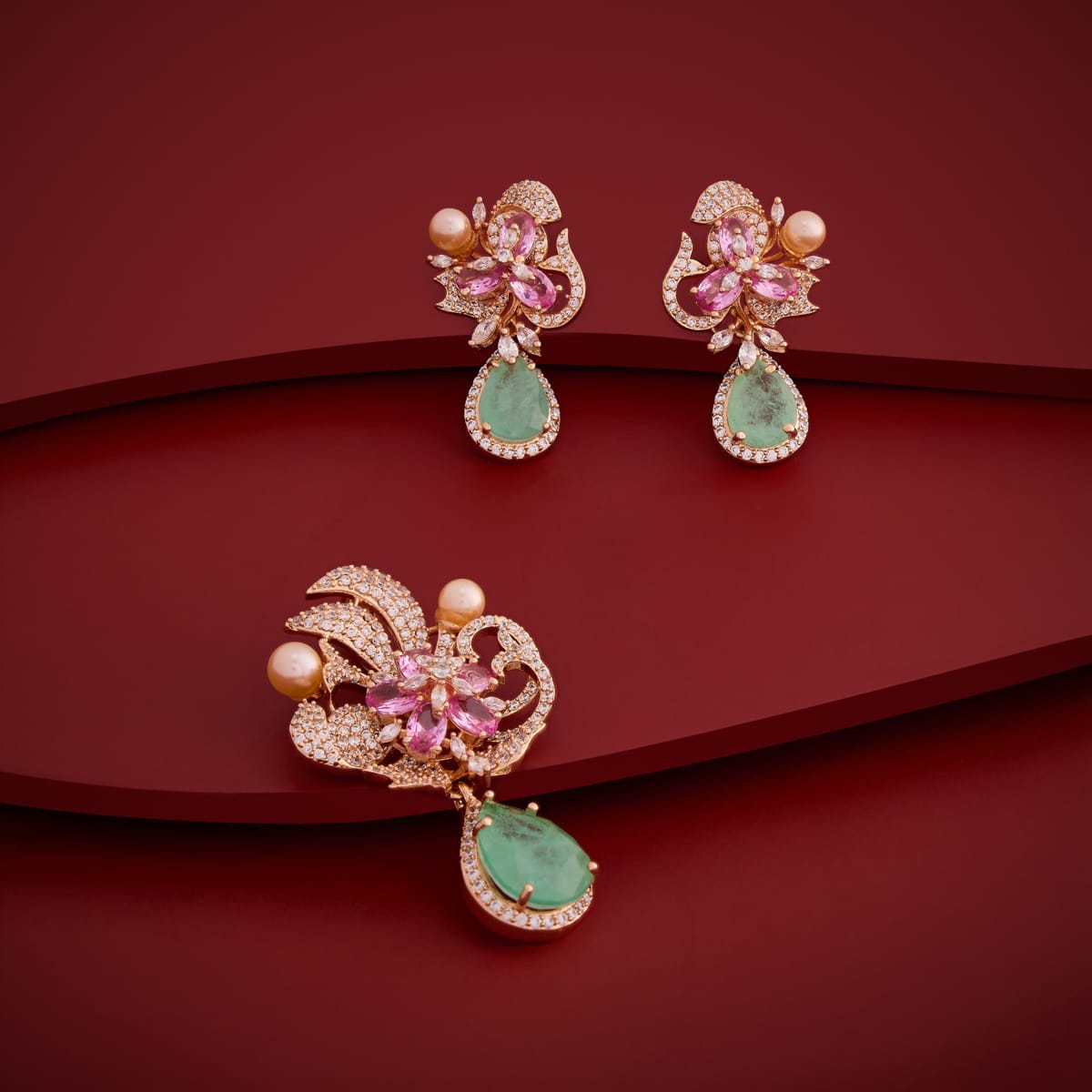 Zircon Pendant Set Zircon Pendant Earring 200313