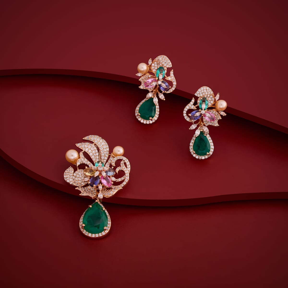 Zircon Pendant Set Zircon Pendant Earring 200313