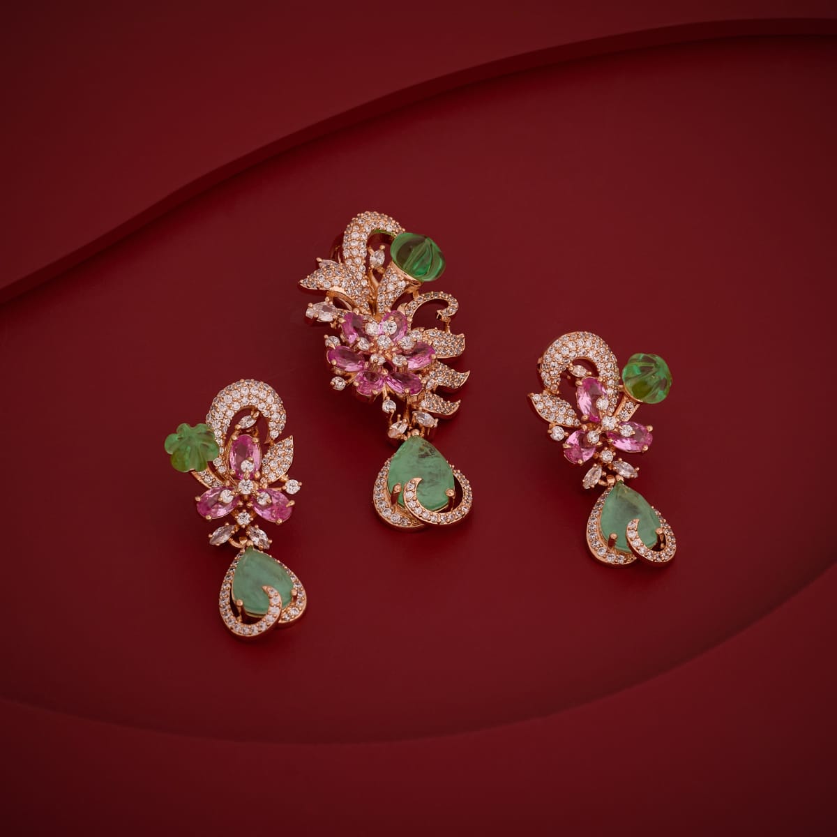 Zircon Pendant Set Zircon Pendant Earring 200314