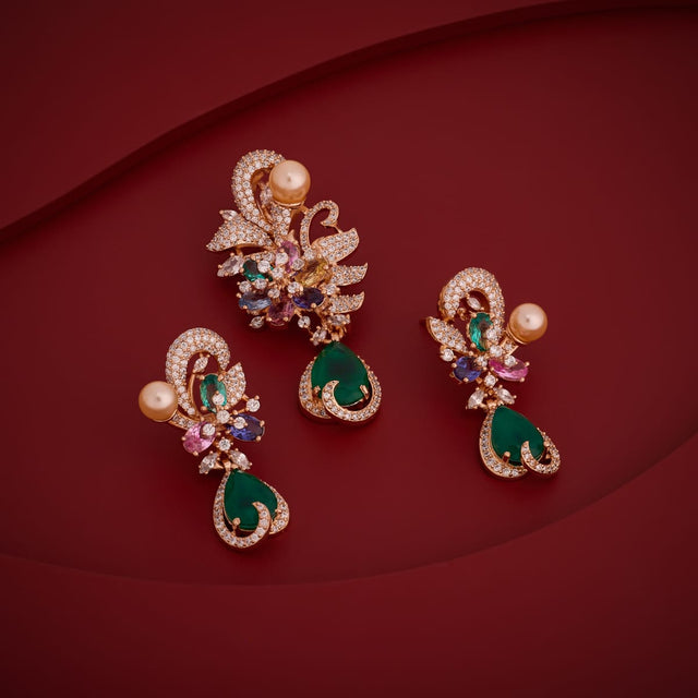 Zircon Pendant Set Zircon Pendant Earring 200314