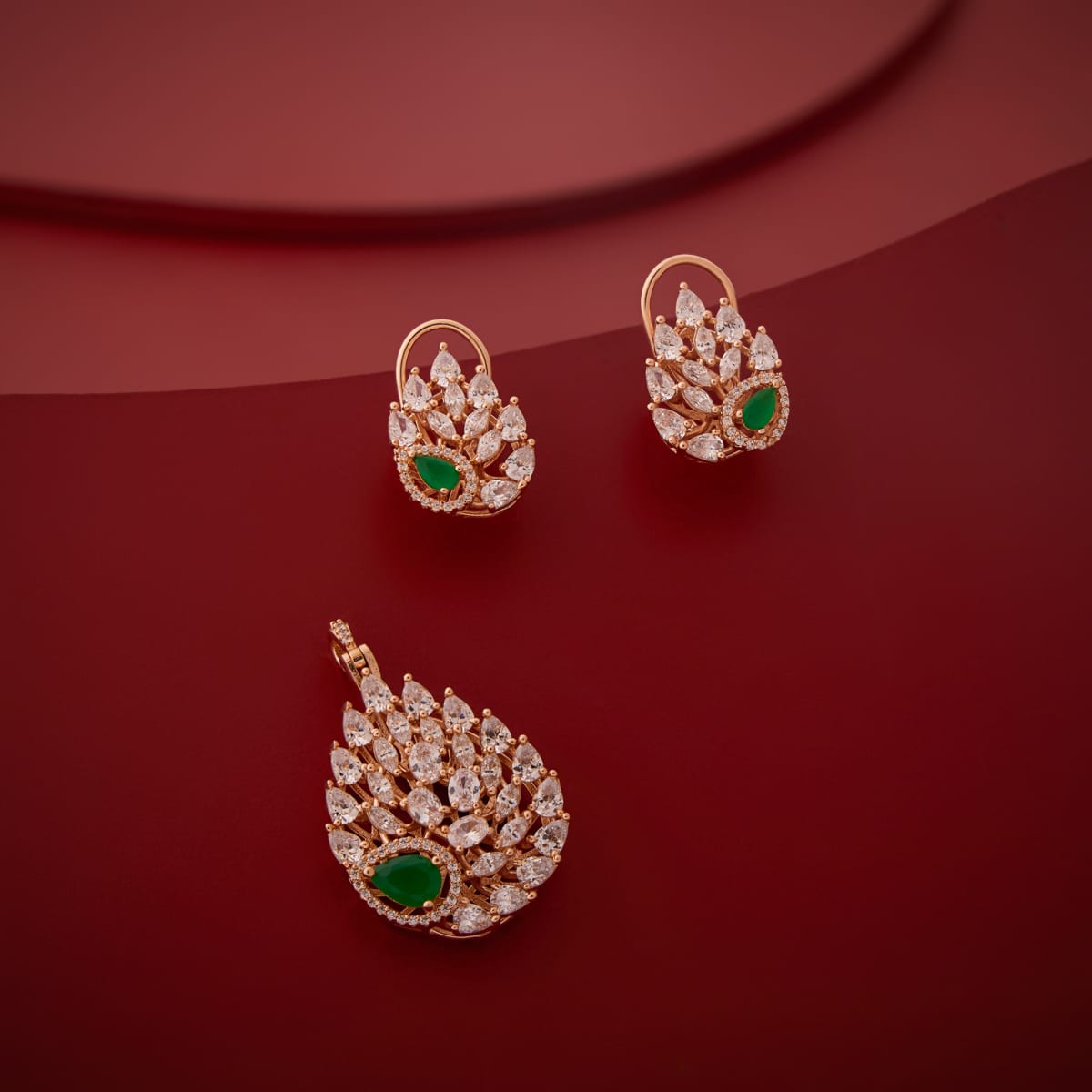 Zircon Pendant Set Zircon Pendant Earring 200528
