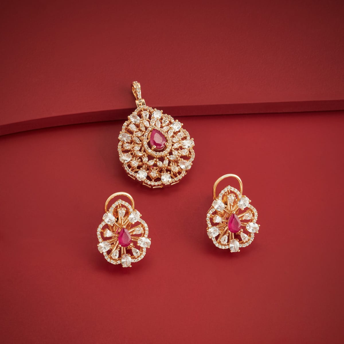 Zircon Pendant Set Zircon Pendant Earring 200529