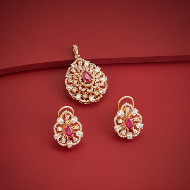 Zircon Pendant Set Zircon Pendant Earring 200529