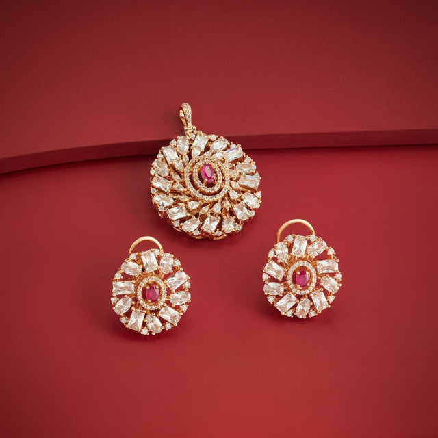 Zircon Pendant Set Zircon Pendant Earring 200530
