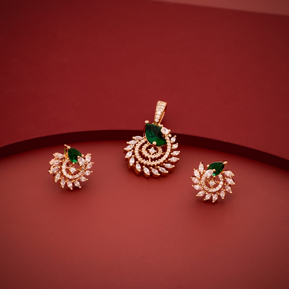 Zircon Pendant Set Zircon Pendant Earring 200539