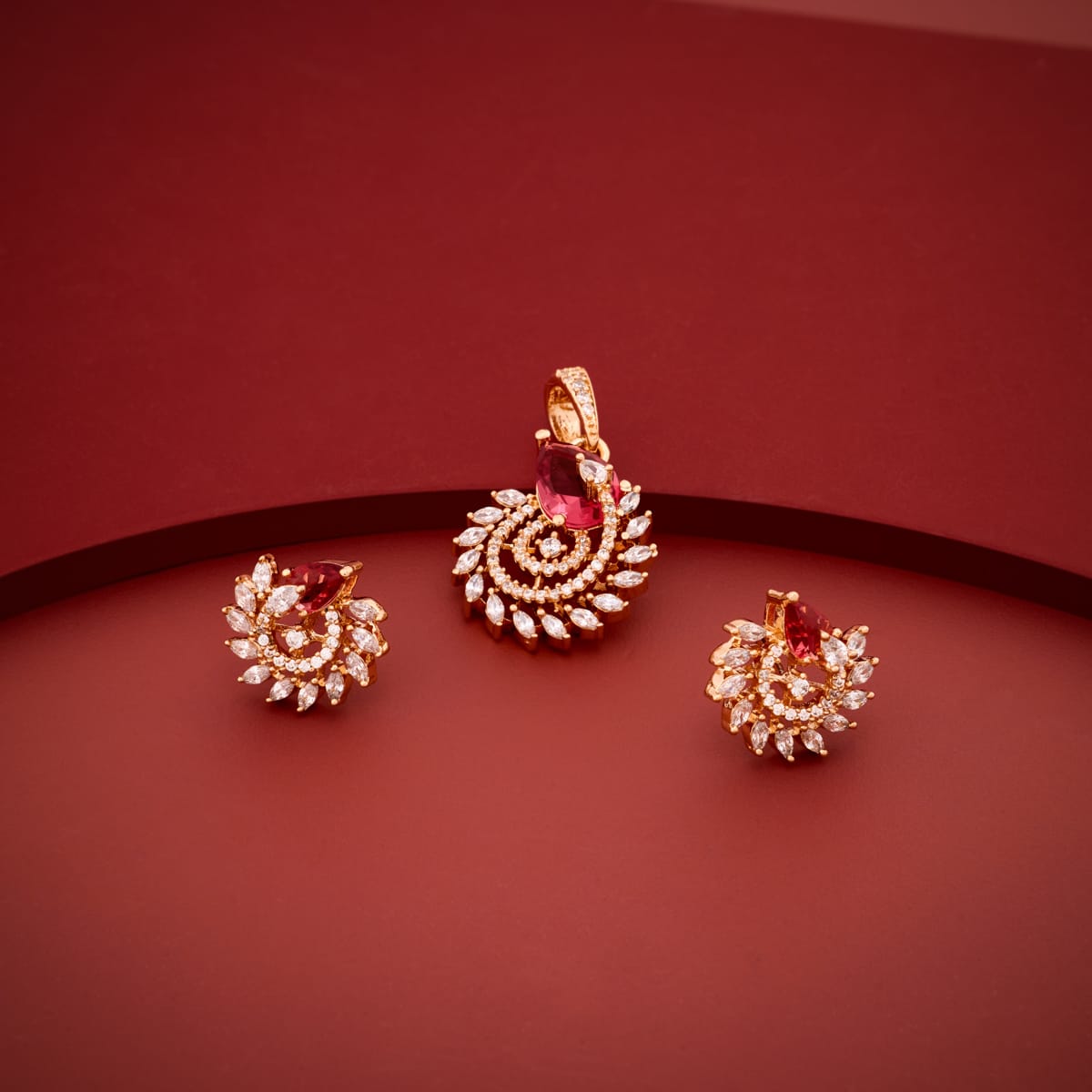 Zircon Pendant Set Zircon Pendant Earring 200539