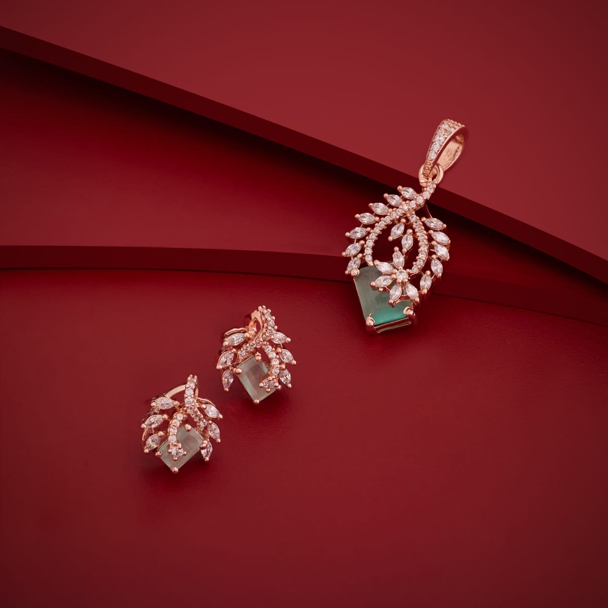Zircon Pendant Set Zircon Pendant Earring 200540