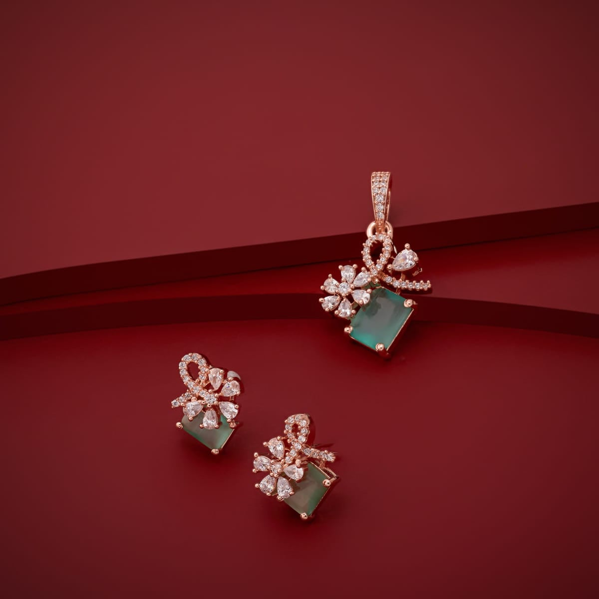 Zircon Pendant Set Zircon Pendant Earring 200541