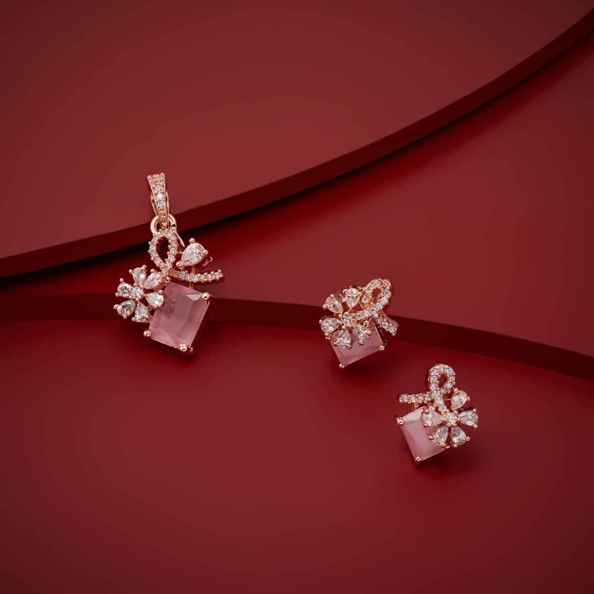 Zircon Pendant Set Zircon Pendant Earring 200541