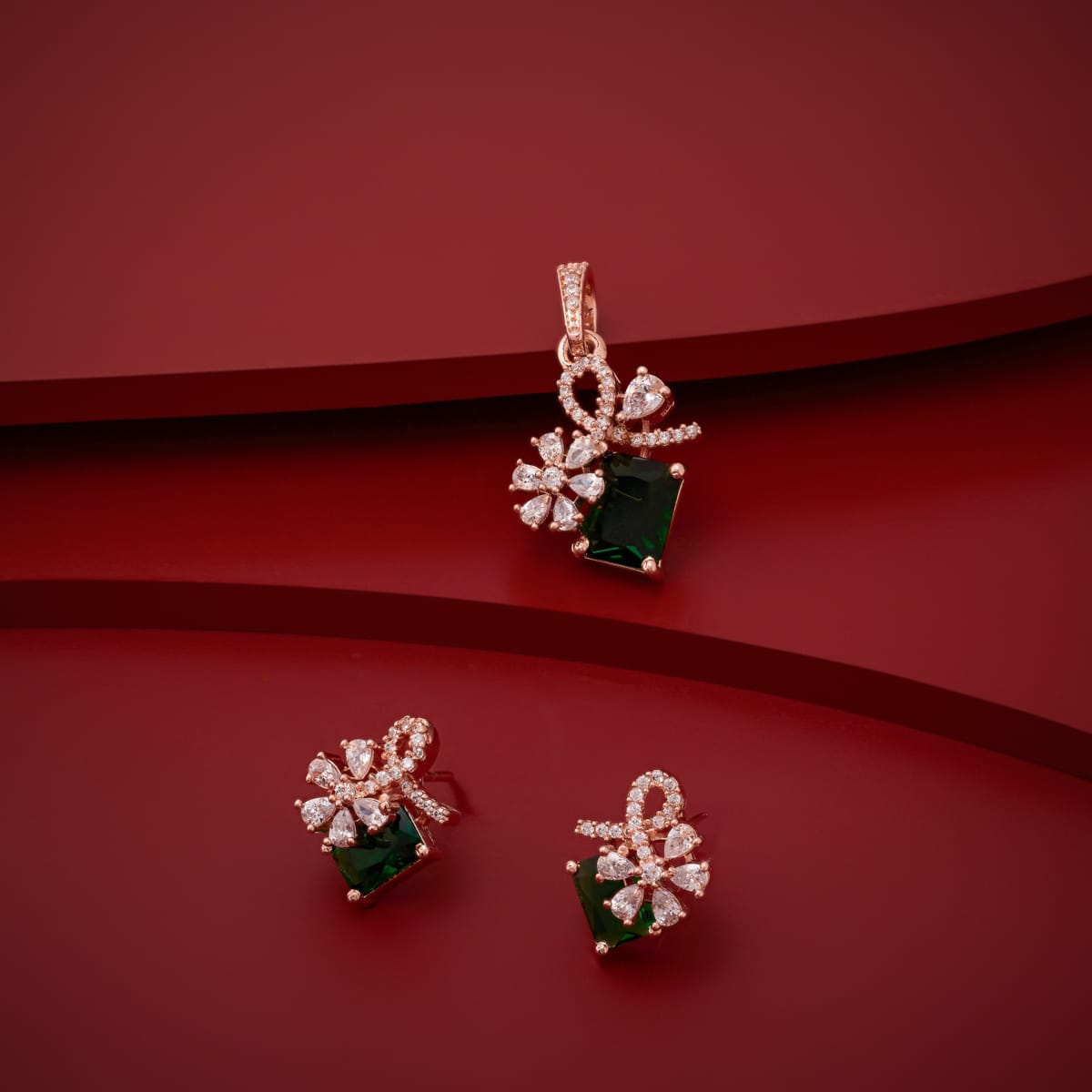 Zircon Pendant Set Zircon Pendant Earring 200541
