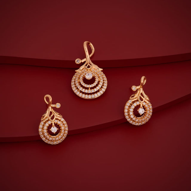 Zircon Pendant Set Zircon Pendant Earring 201398