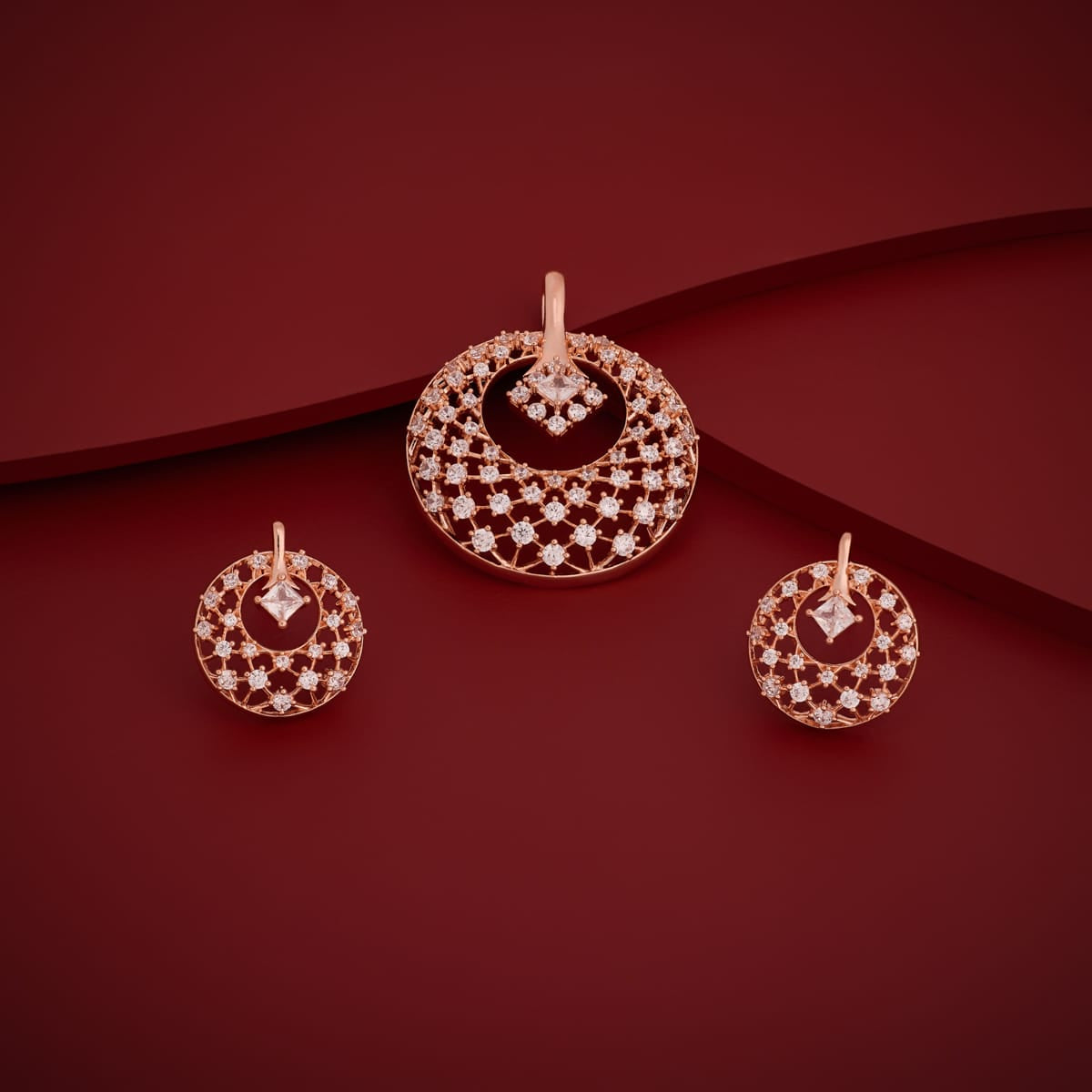 Zircon Pendant Set Zircon Pendant Earring 201399
