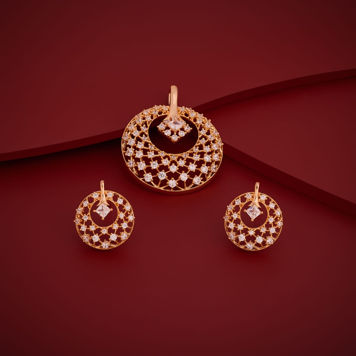 Zircon Pendant Set Zircon Pendant Earring 201399