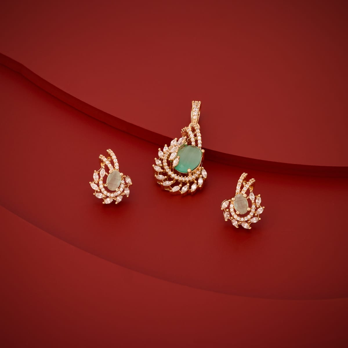 Zircon Pendant Set Zircon Pendant Earring 202363
