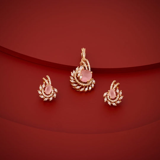 Zircon Pendant Set Zircon Pendant Earring 202363