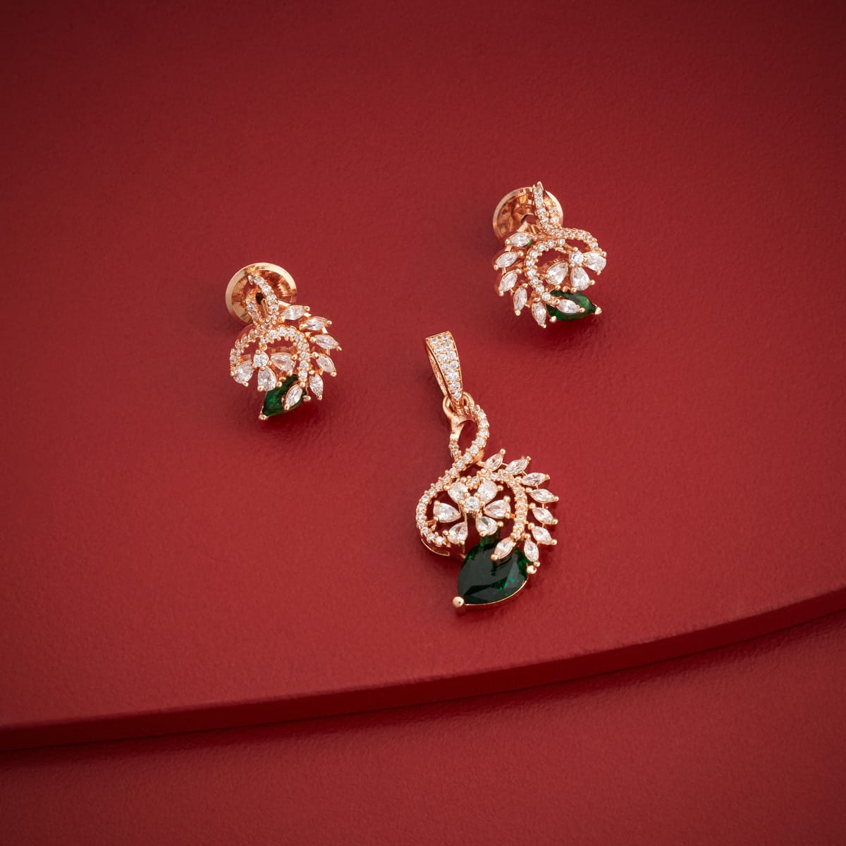 Zircon Pendant Set Zircon Pendant Earring 202364