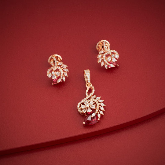 Zircon Pendant Set Zircon Pendant Earring 202364