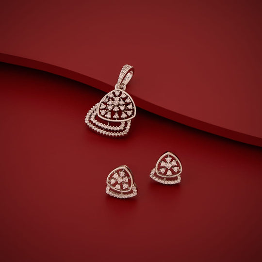 Zircon Pendant Set Zircon Pendant Earring 202366