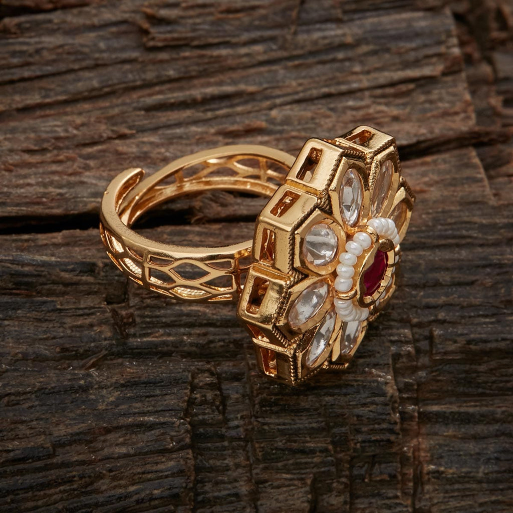 Kushal's Fashion Jewellery Kundan Finger Ring 136398