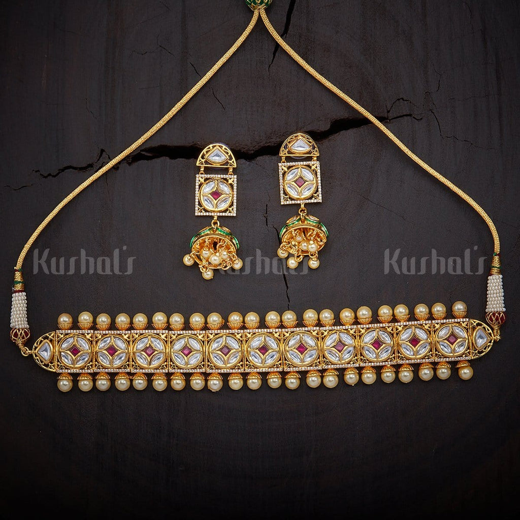 Kushal's Fashion Jewellery Kundan Necklace ACN441